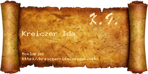 Kreiczer Ida névjegykártya